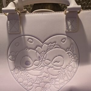 Loungefly Angel & Stitch Cherry Blosdom Pink & White Embossed Handbag